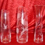Vase gravés canard papillon cristal