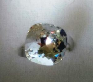 bague cristal swarovski carré boheme doree