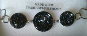 bracelet cristal de boheme - cristaux swarovski 3 ronds noir 2