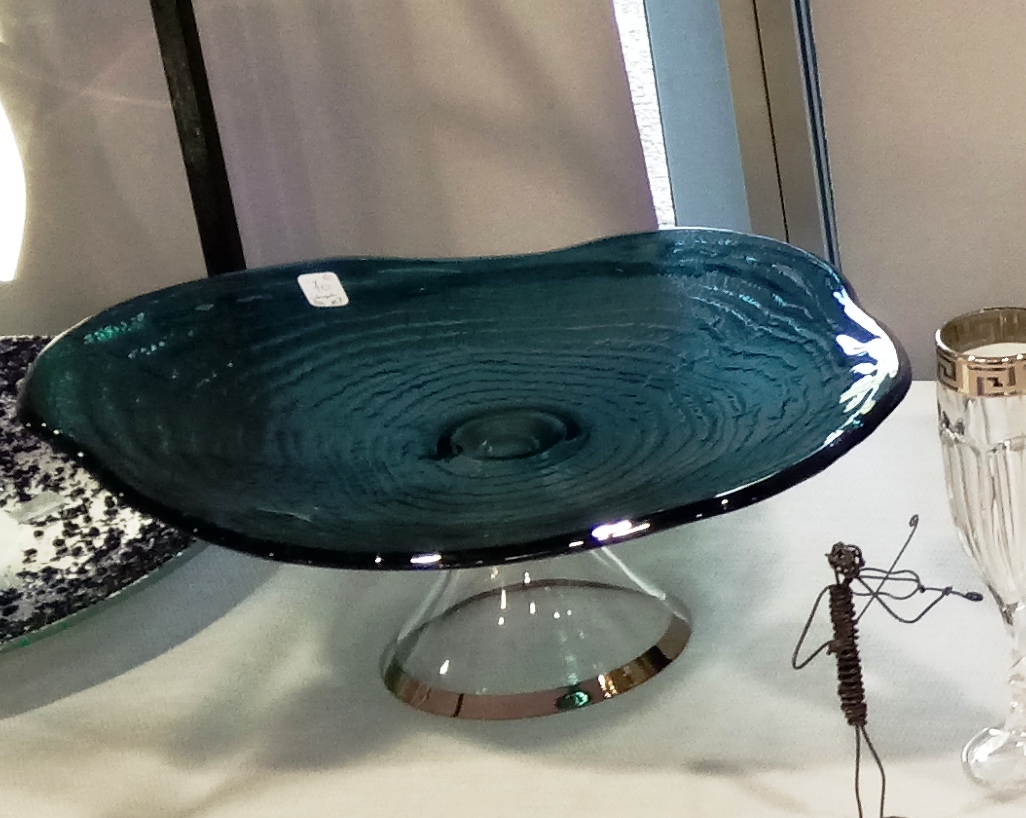 Coupe sur Pied "BOIS-BLEU" cristal contemporain – Image 2