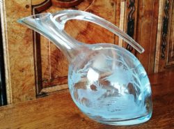 Carafe boule "Sologne" cristal de bohème gravée main cerf + biche