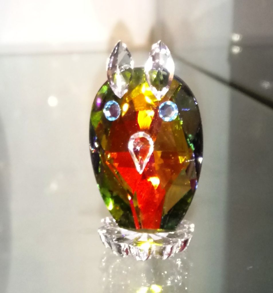 Sculpture Chouette En Cristal De Roche Et Chrysocole - Artisanat Péruvien - Déco Pierres
