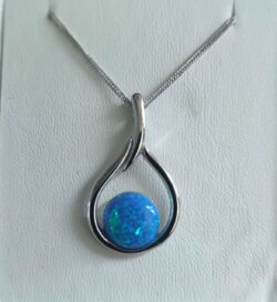 Collier Goutte OPALE BLEU Ag