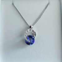 Collier CRISTAL BLEU NUIT en fer à cheval