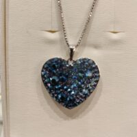 COEUR cristaux BLEU, collier avec cristal de Swarovski
