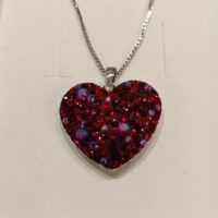 COEUR cristaux ROUGE, collier avec cristal de Swarovski